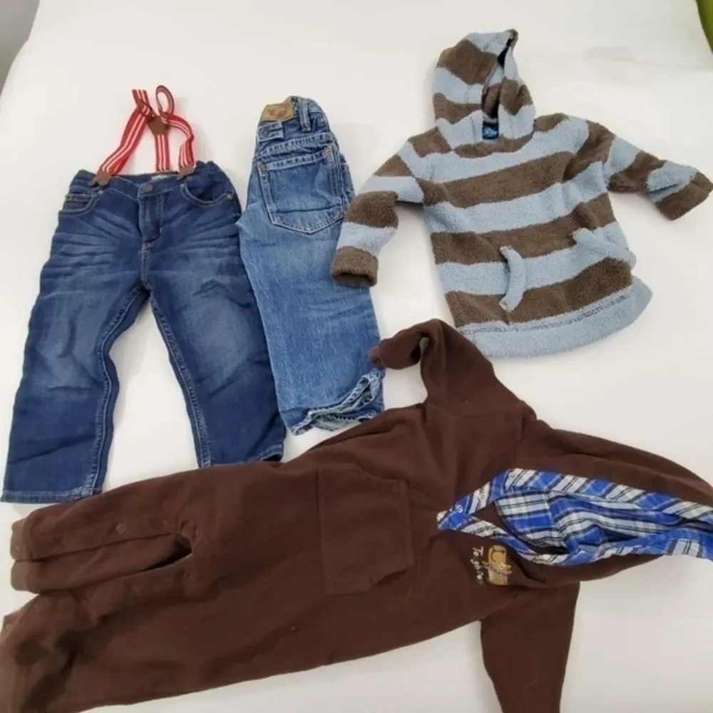 Boys Kids Lot of 4 Size 24 Month‎ 2T Jeans Pajamas